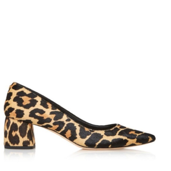 Kate Spade New York Madlyne Leopard Pointed Toe Calf Hair Block Heel Pump SZ 6.5 - Picture 1 of 12